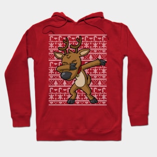 Dabbing Reindeer Ugly Christmas Sweater Hoodie